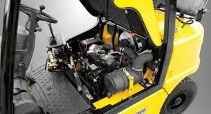 Forklift motor being services